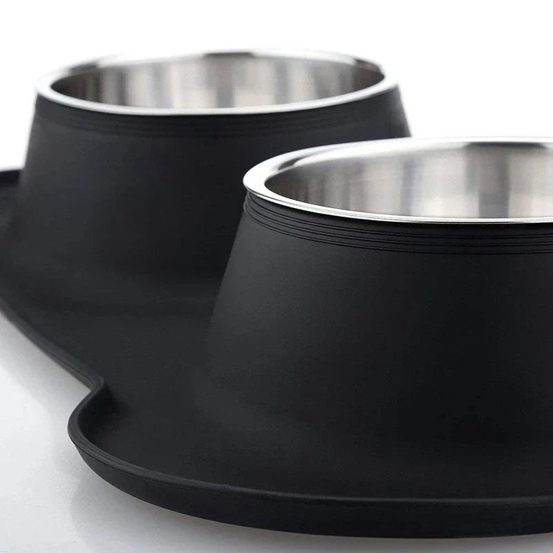 Double gamelle inox antidérapante du pack